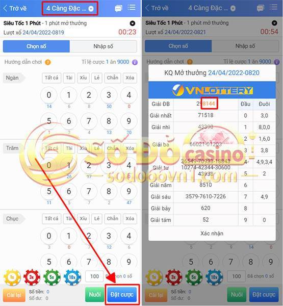 Hướng dẫn đặt cược xổ số siêu tốc tại SODO66 13 4 càng đặc biệt xổ số siêu tốc nhà cái sodo66