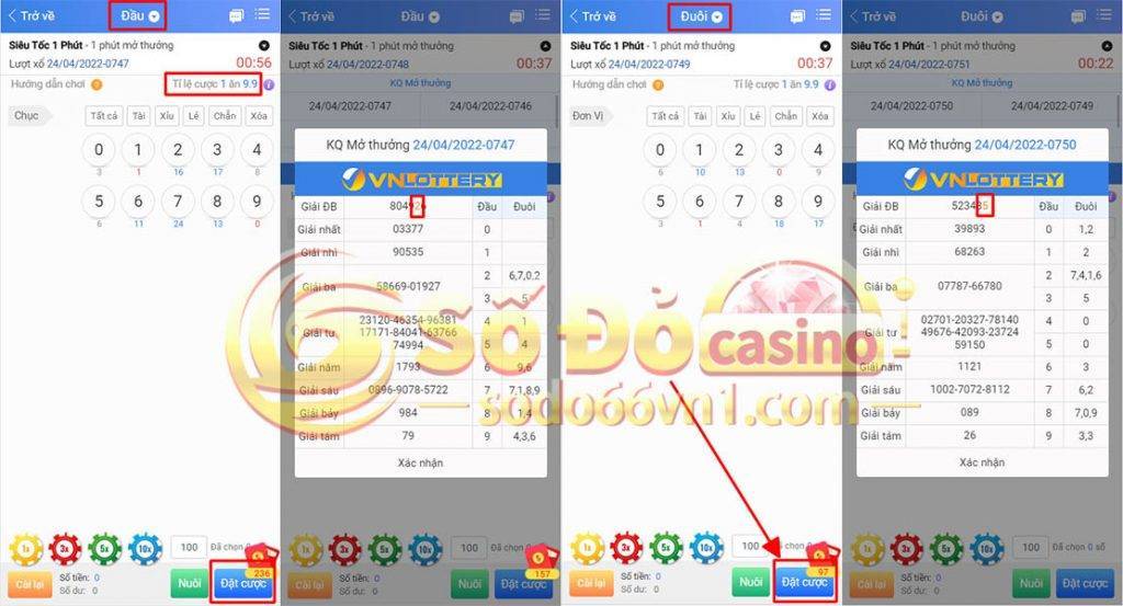 Hướng dẫn đặt cược xổ số siêu tốc tại SODO66 10 đầu đuôi xổ số siêu tốc nhà cái sodo66
