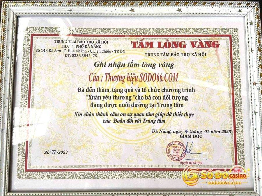 giấy khen từ thiện tại đà nẵng