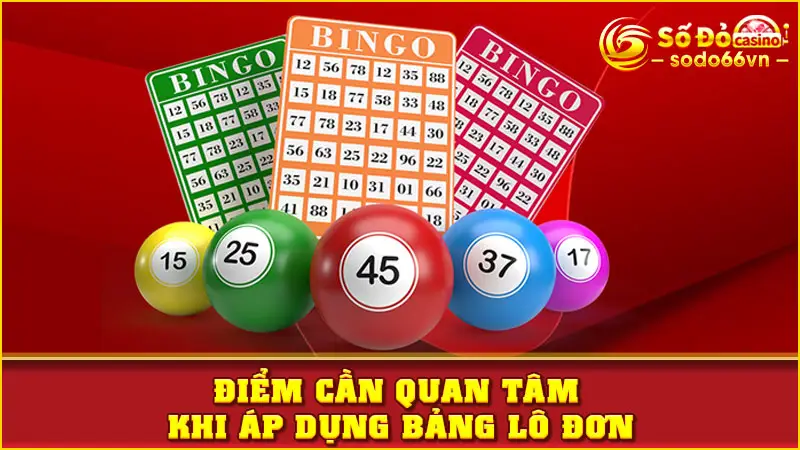 Điểm cần quan tâm khi áp dụng bảng lô đơn